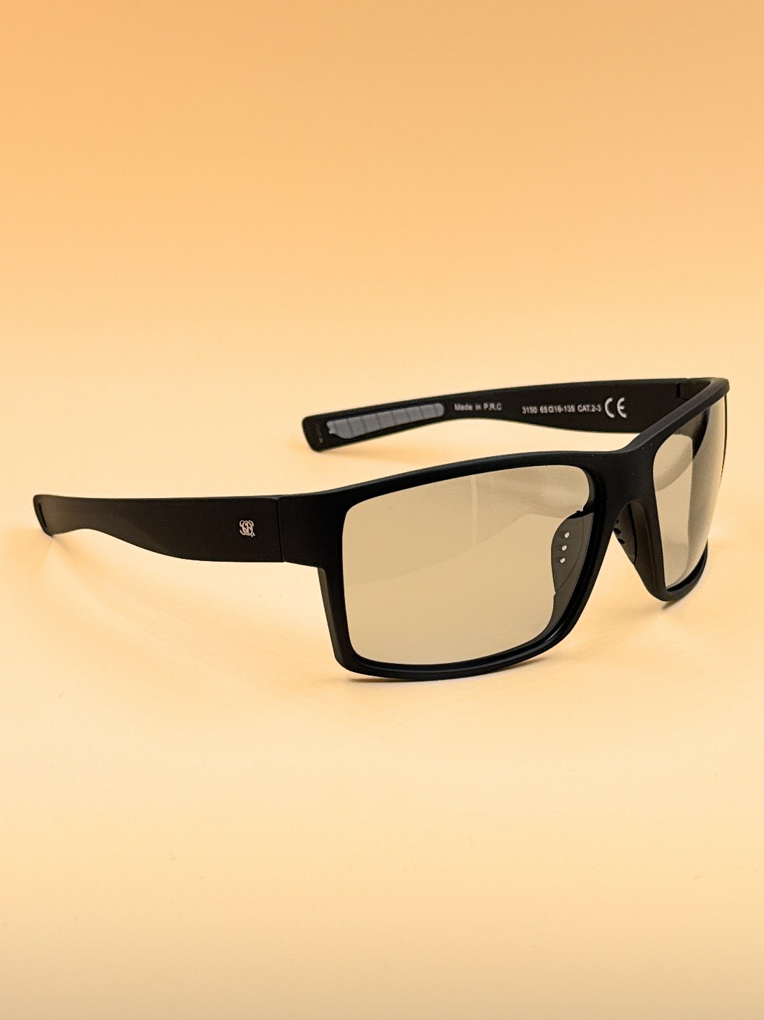 SQUARO 3150 Polarized Sport Sunglasses for Men – Matte Black Frame with Revo Polarized Lenses | UV400 Protection