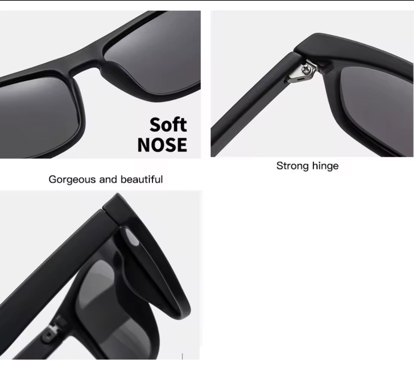 SQUARO Matte Black Polarized TAC Sunglasses – Blue Mirror Lenses with UV400 Protection               SQ20251532