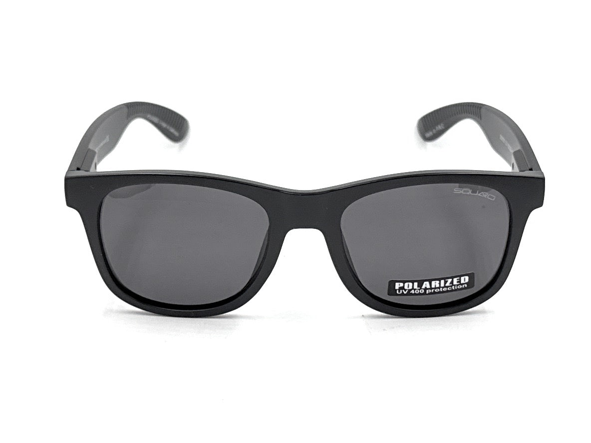 SQUARO Matte Black Polarized Sunglasses – Lightweight Premium quality Frame with Spring Hinges S16101