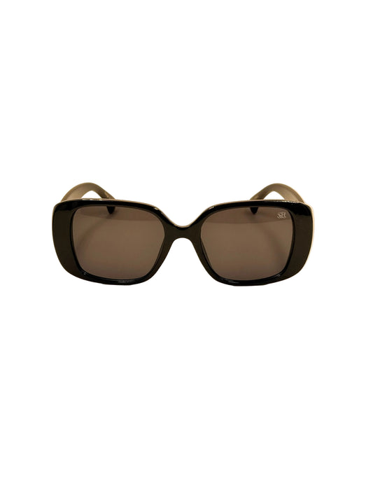 SQUARO Vintage Oversized Square Sunglasses for Women – UV400 Protection, Retro Thick Frame, Black & Tortoise SQ20261602