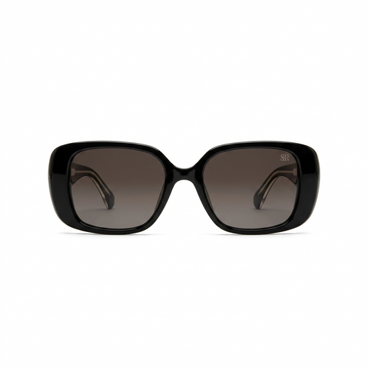 SQUARO Vintage Oversized Square Sunglasses for Women – UV400 Protection, Retro Thick Frame, Black & Tortoise SQ20261602