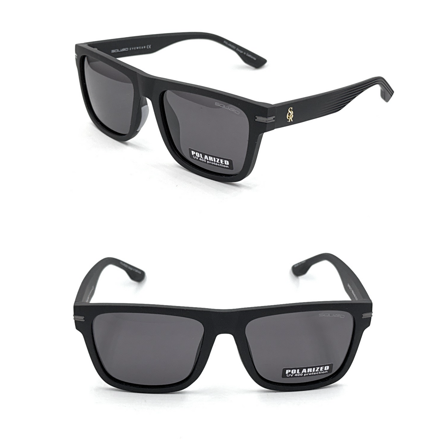 SQUARO Matte Black Polarized Sunglasses – Lightweight Premium quality TR90 Frame with the strong Hinges S11102