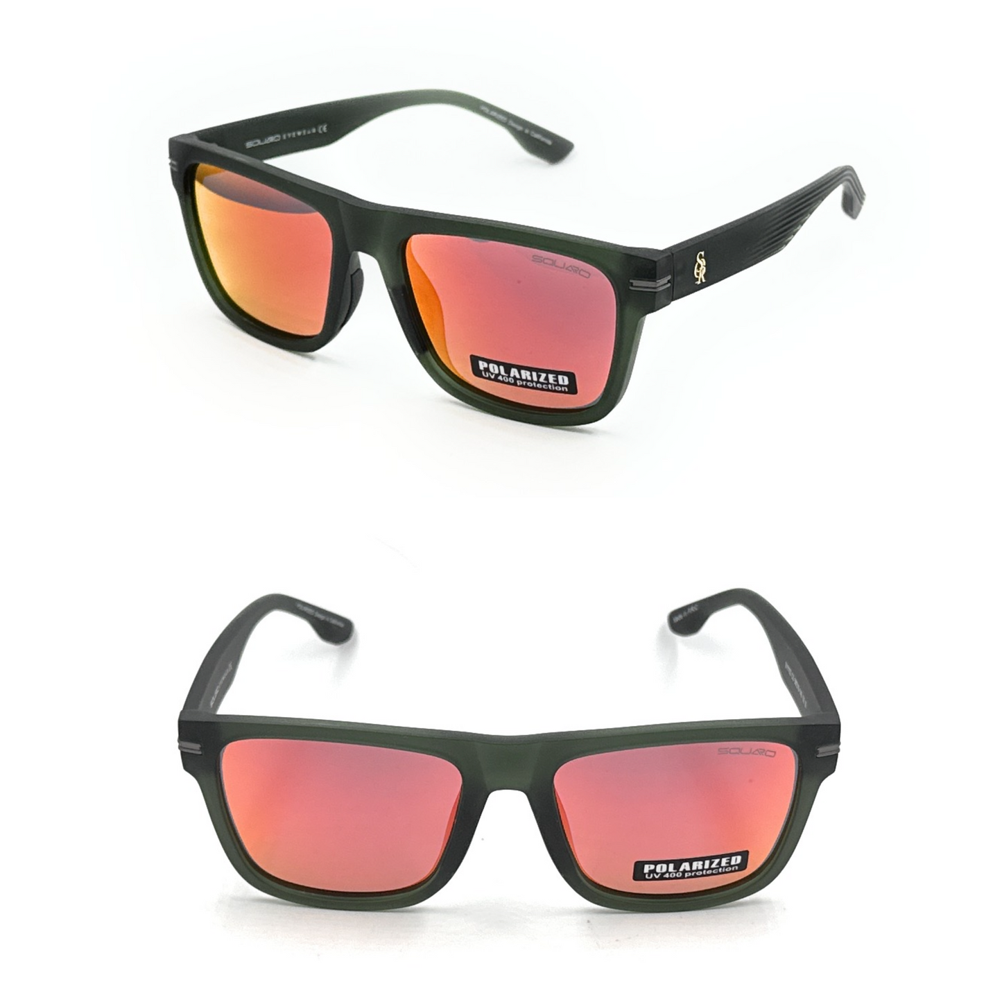 SQUARO Matte Black Polarized Sunglasses – Lightweight Premium quality TR90 Frame with the strong Hinges S11102