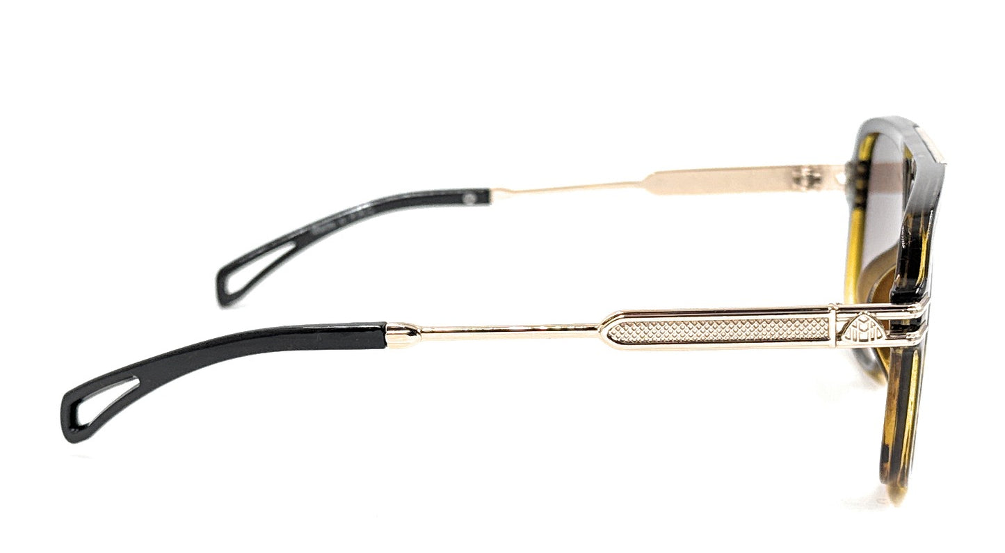 Squaro Plaid Accent Oversized Square Sunglasses – Black Frame with Gradient Brown Lenses      SQ20251570