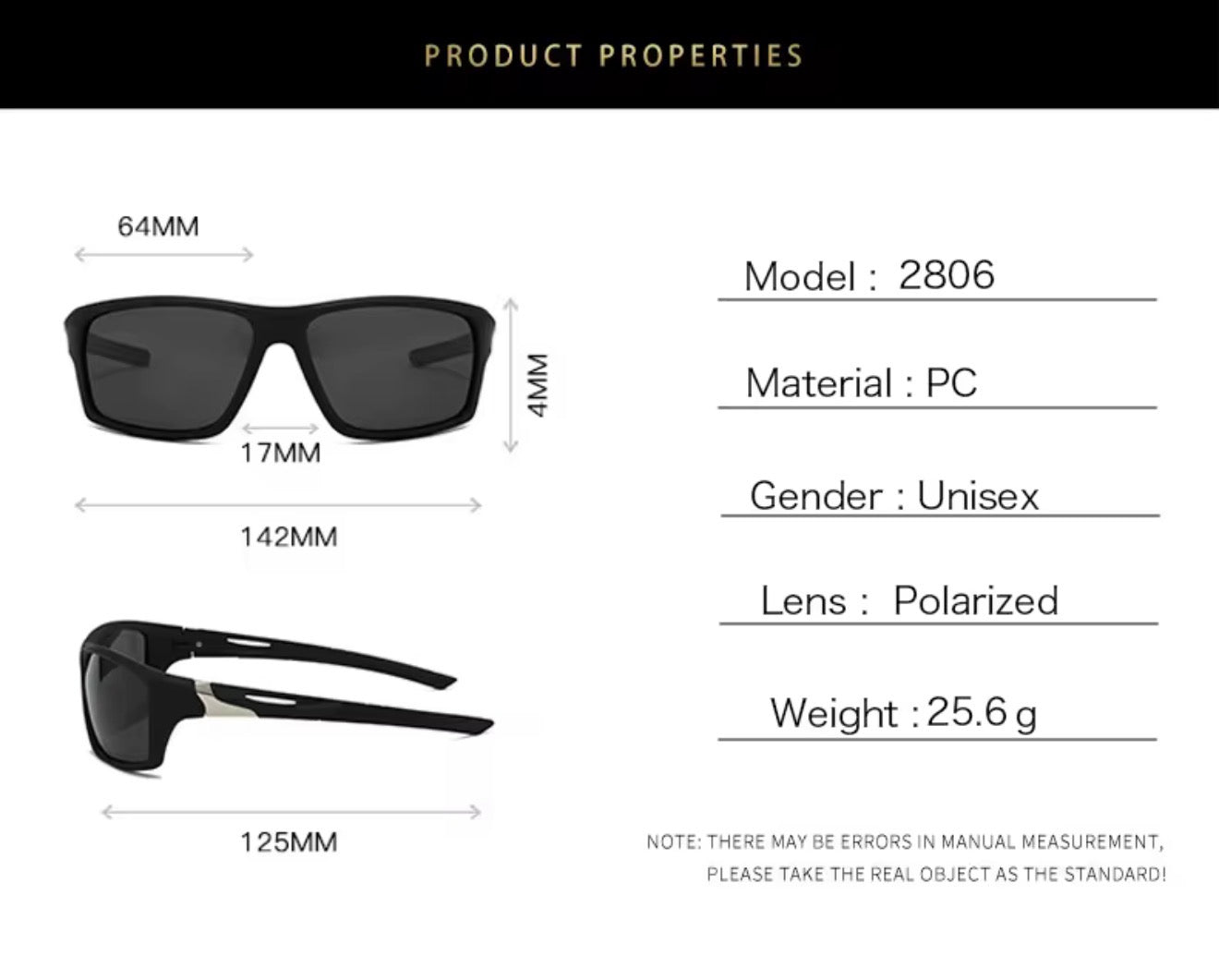 SQUARO SO20261586 POLARIZED Oversized Shield Sunglasses – Premium Black Frame with Gradient UV400 Lenses