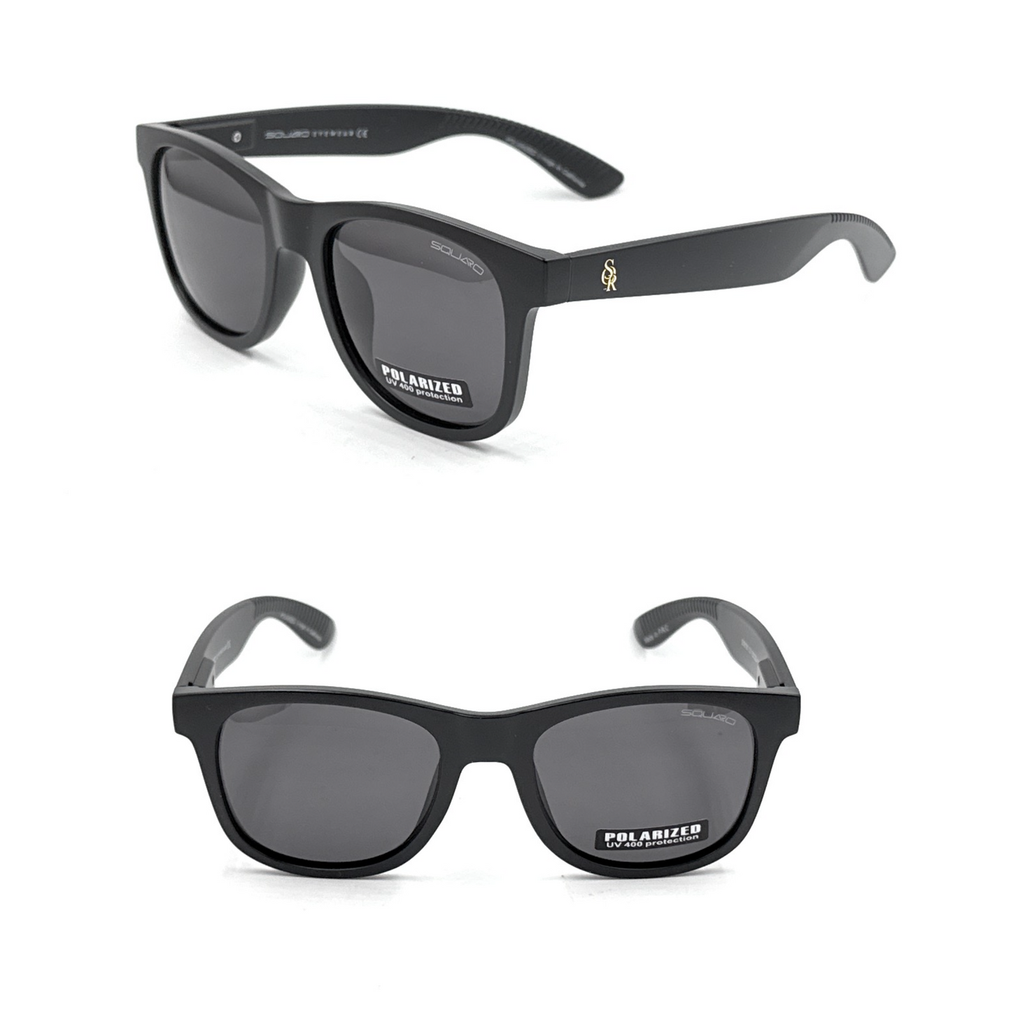SQUARO Matte Black Polarized Sunglasses – Lightweight Premium quality Frame with Spring Hinges S16101