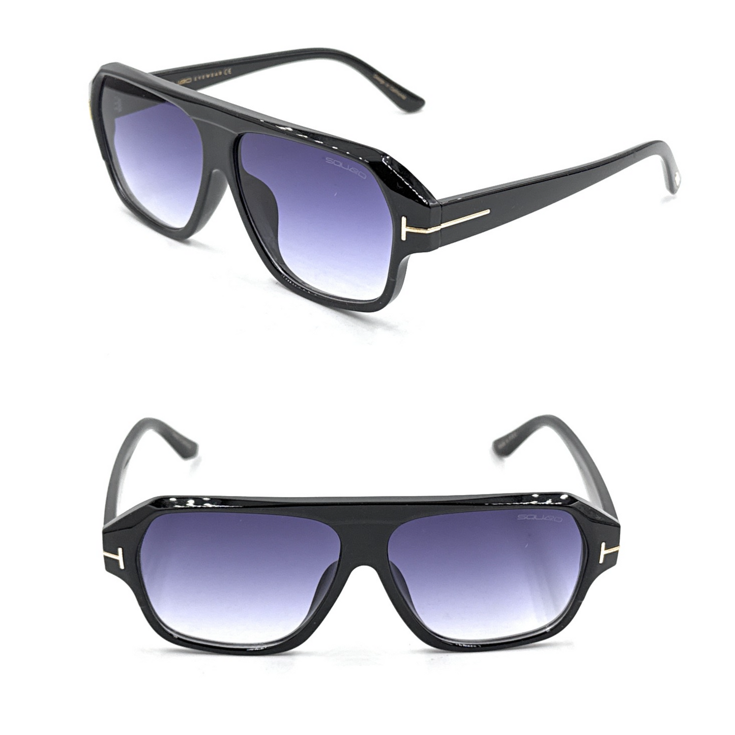 SQUARO Premium Quality Fashion Sunglasses – Black Frame with Gradient Gray Lenses | Classic Square Design SQ20241520