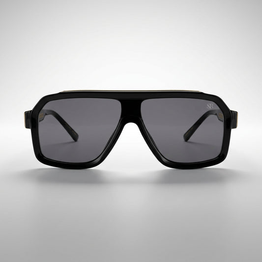 SQUARO Oversized Shield Sunglasses – Yellow Tea Gradient Lens, Square Flat-Top Frame, UV Protection