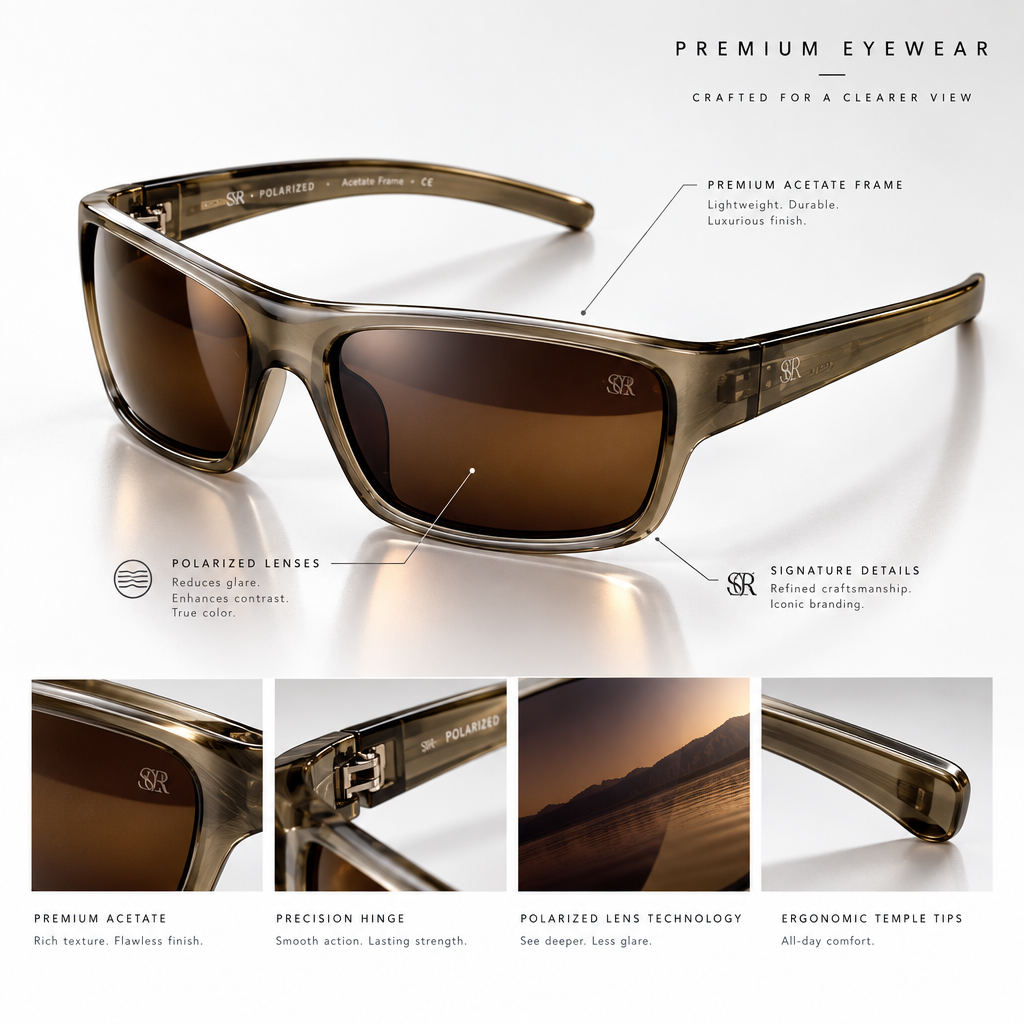 SQUARO Polarized Sunglasses Fishing Driving Hiking Running Rectangular Men Women Unisex UVB-UVA 400   SQ16110