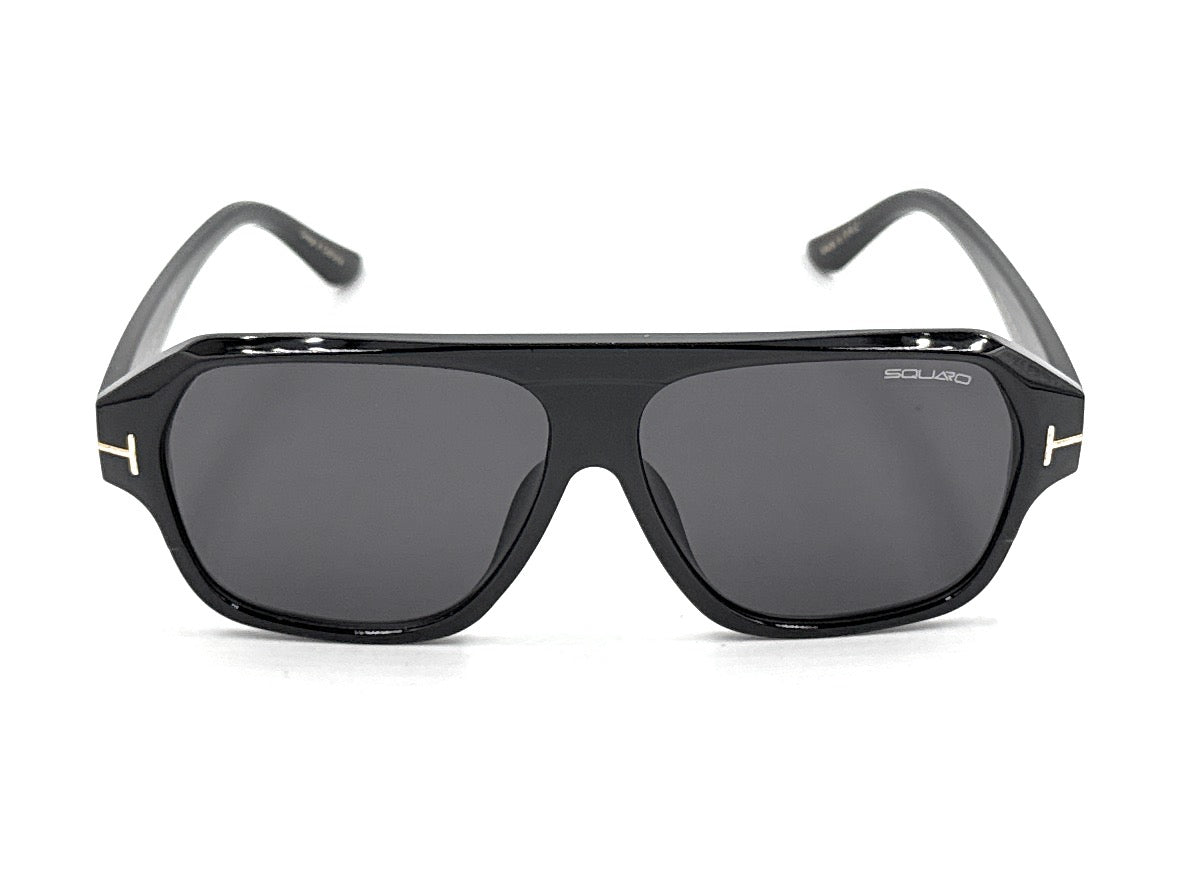SQUARO Premium Quality Fashion Sunglasses – Black Frame with Gradient Gray Lenses | Classic Square Design SQ20241520