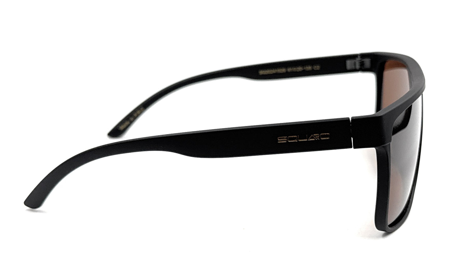 SQUARO TAC Polarized Sunglasses – Matte Black Frame with Soft Touch Rubber Coating | Premium UV400 Protection SQ20241529