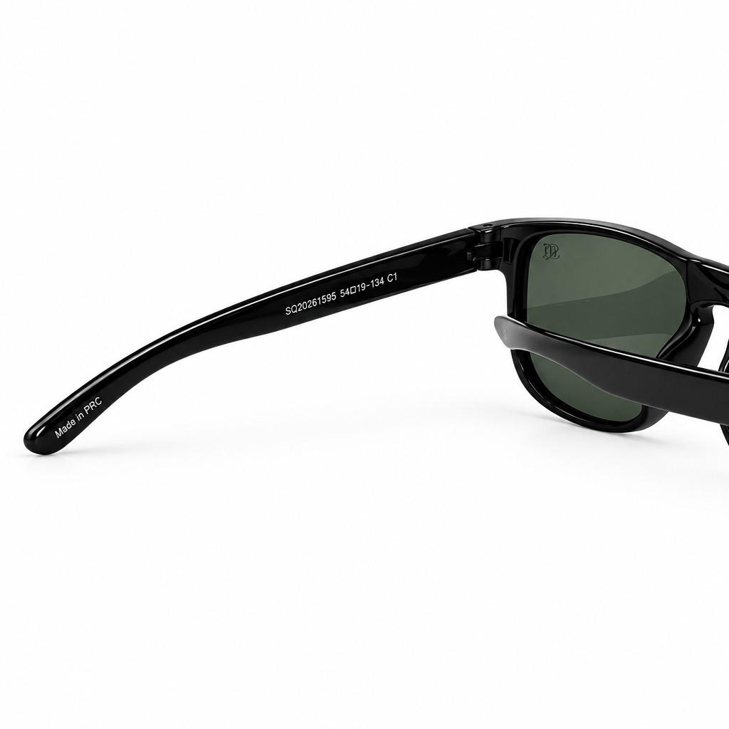SQUARO TAC Polarized Sunglasses – Black Frame with Premium UV400 Protection SQ20261595 54#19-134