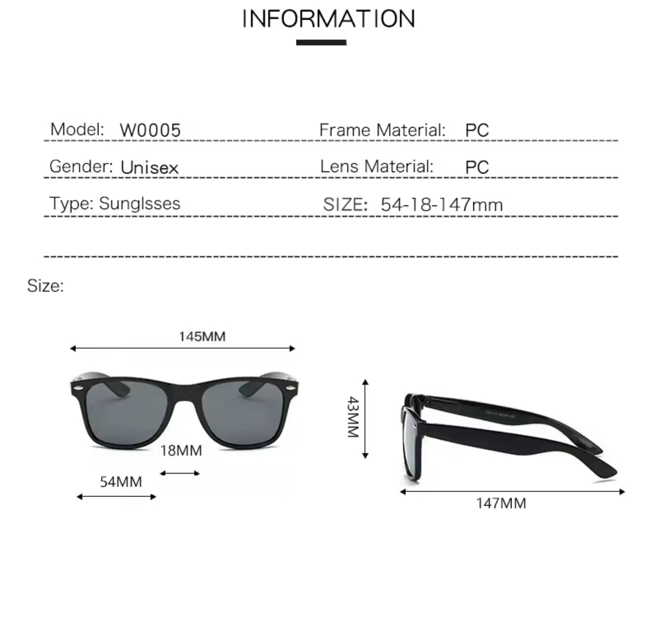 SQUARO wayfarer Polarized Sunglasses Men Women Driving Fishing Biking Hiking UVB-UVA %100 protection SQ2024303