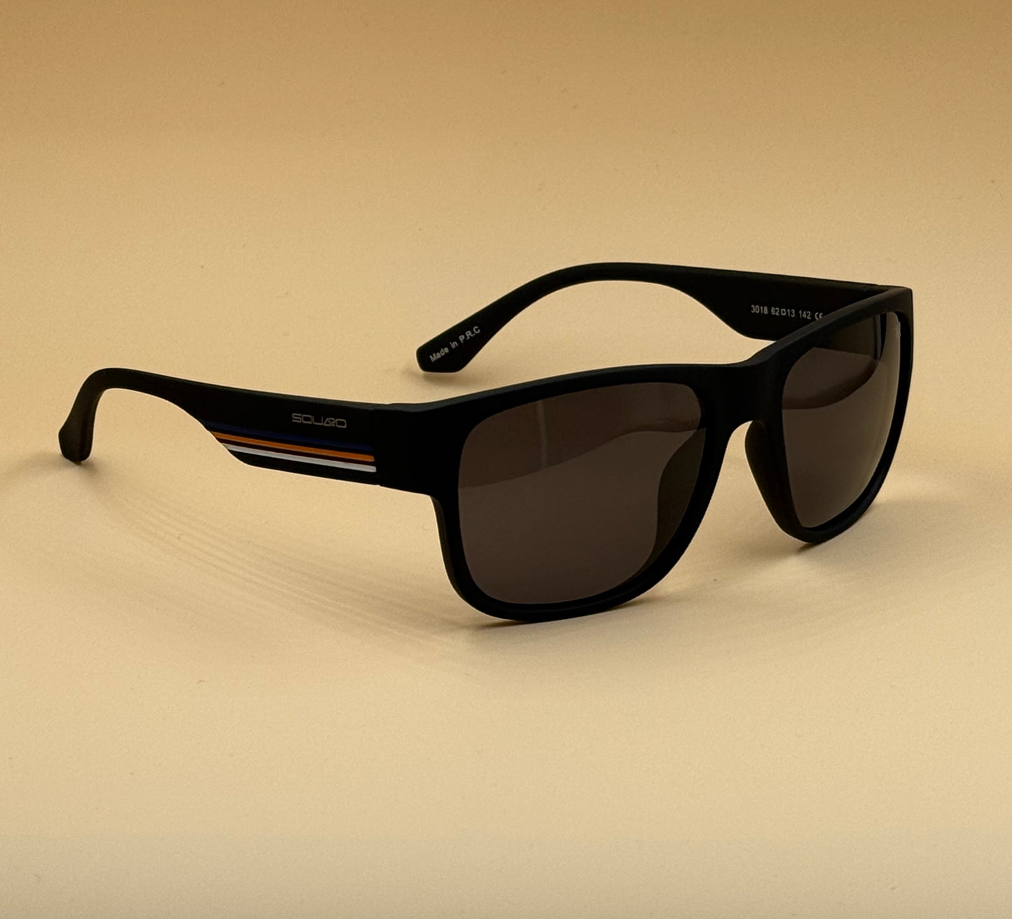 SQUARO Model 3018 Polarized Sunglasses – Matte Black Frame | UV400 Protection