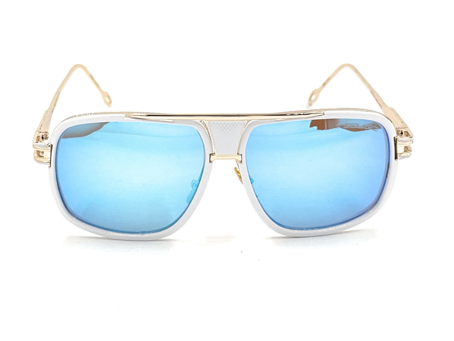 Squaro Plaid Accent Oversized Square Sunglasses –Black Frame with gold Gradient gray Lenses  Over size SQ20251571