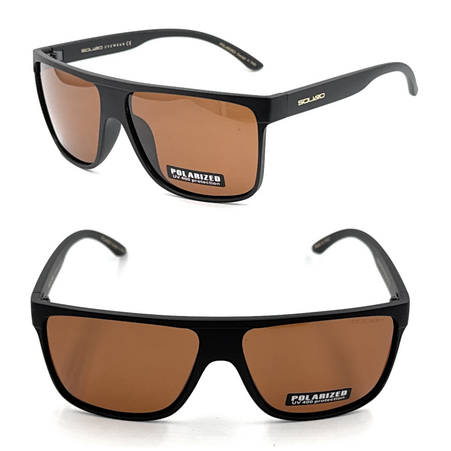 SQUARO TAC Polarized Sunglasses – Matte Black Frame with Soft Touch Rubber Coating | Premium UV400 Protection SQ20241529