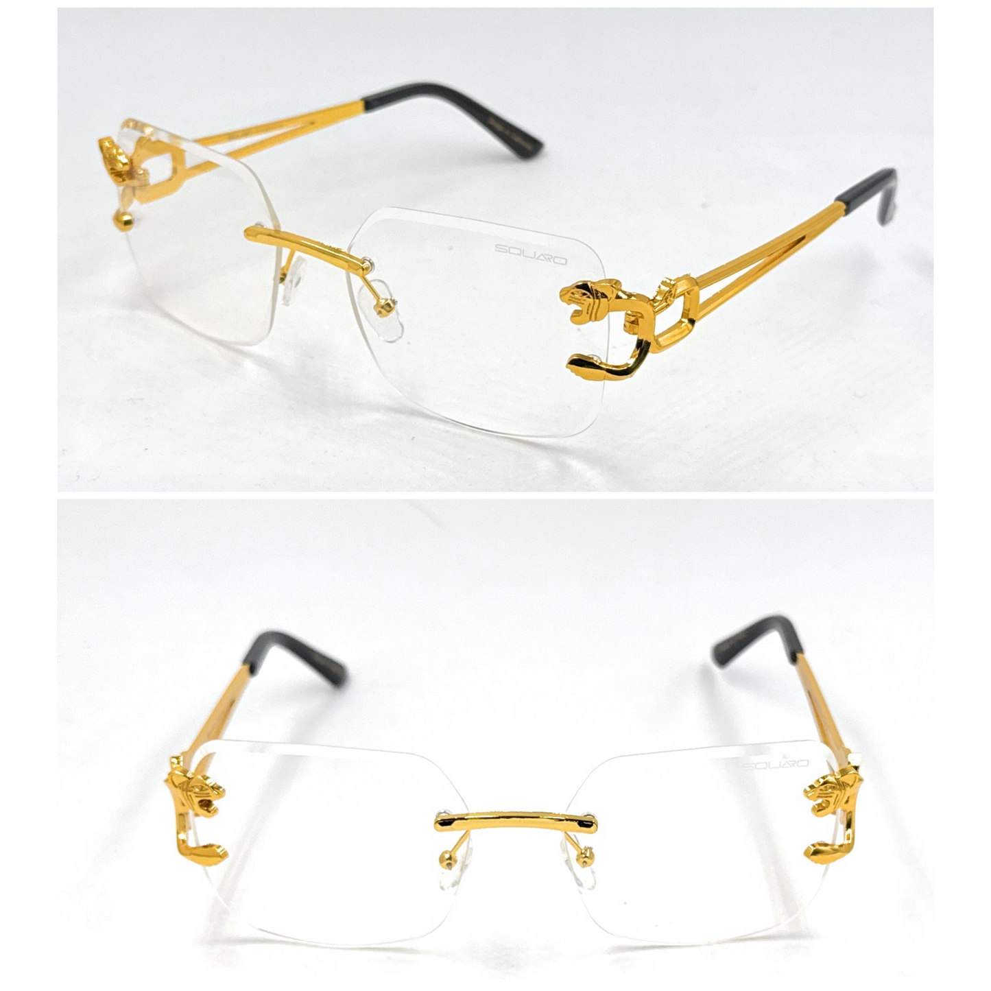 Luxury Rimless Geometric Sunglasses – Gradient Purple Lens | SQUARO Premium UVA- %100 protection SQ20251573
