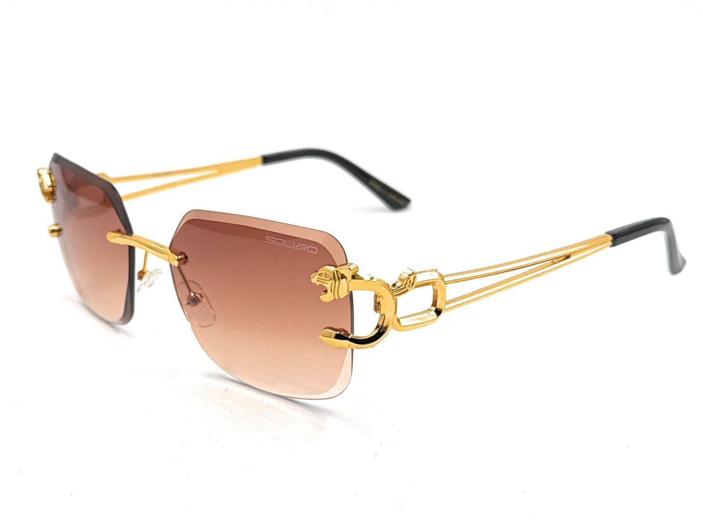 Luxury Rimless Geometric Sunglasses – Gradient Purple Lens | SQUARO Premium UVA- %100 protection SQ20251573