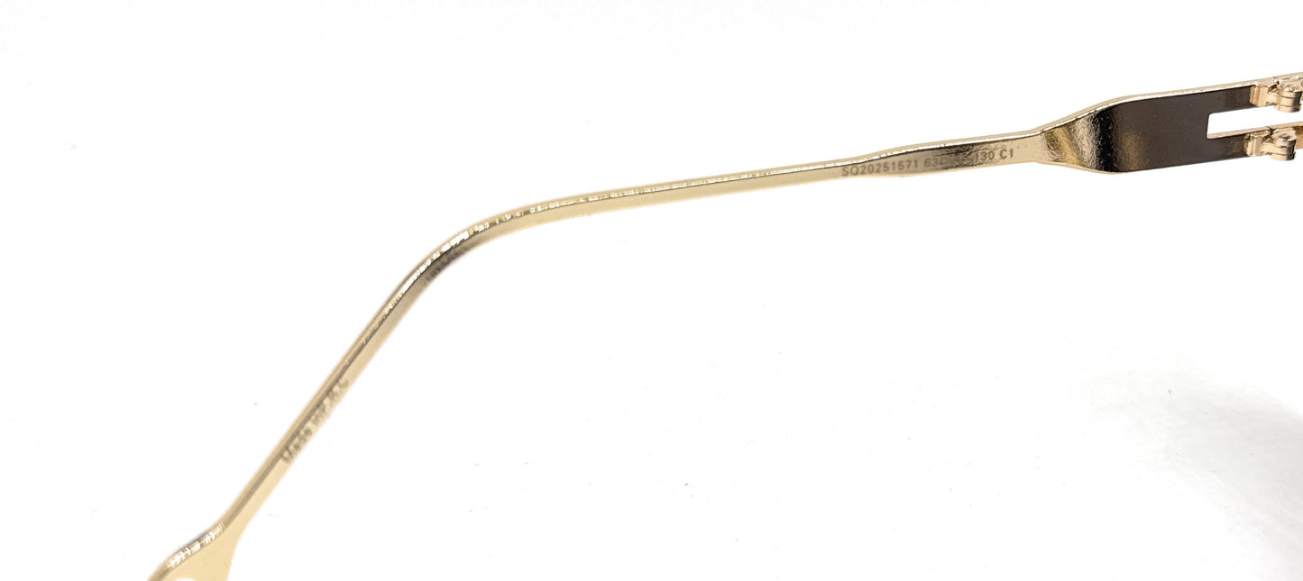 Squaro Plaid Accent Oversized Square Sunglasses –Black Frame with gold Gradient gray Lenses  Over size SQ20251571