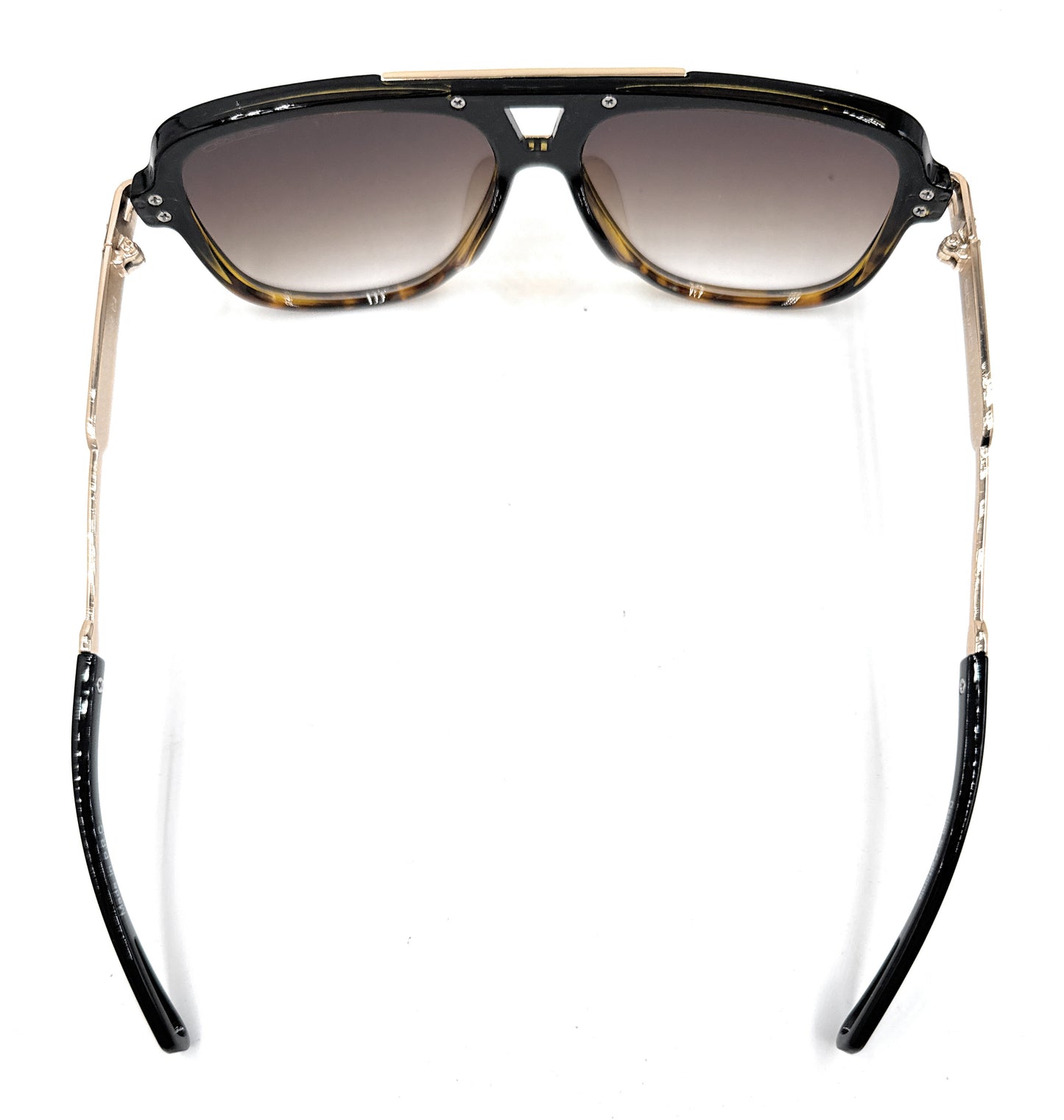 Squaro Plaid Accent Oversized Square Sunglasses – Black Frame with Gradient Brown Lenses      SQ20251570