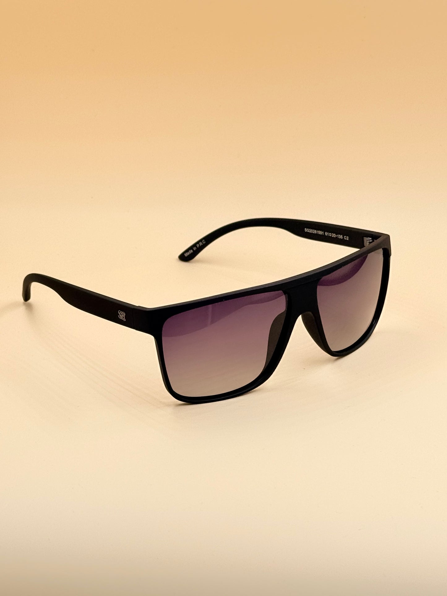 SQUARO TAC Polarized Sunglasses – Matte Black Frame with Soft Touch Rubber Coating | Premium UV400 Protection SQ20261591 61#20-135