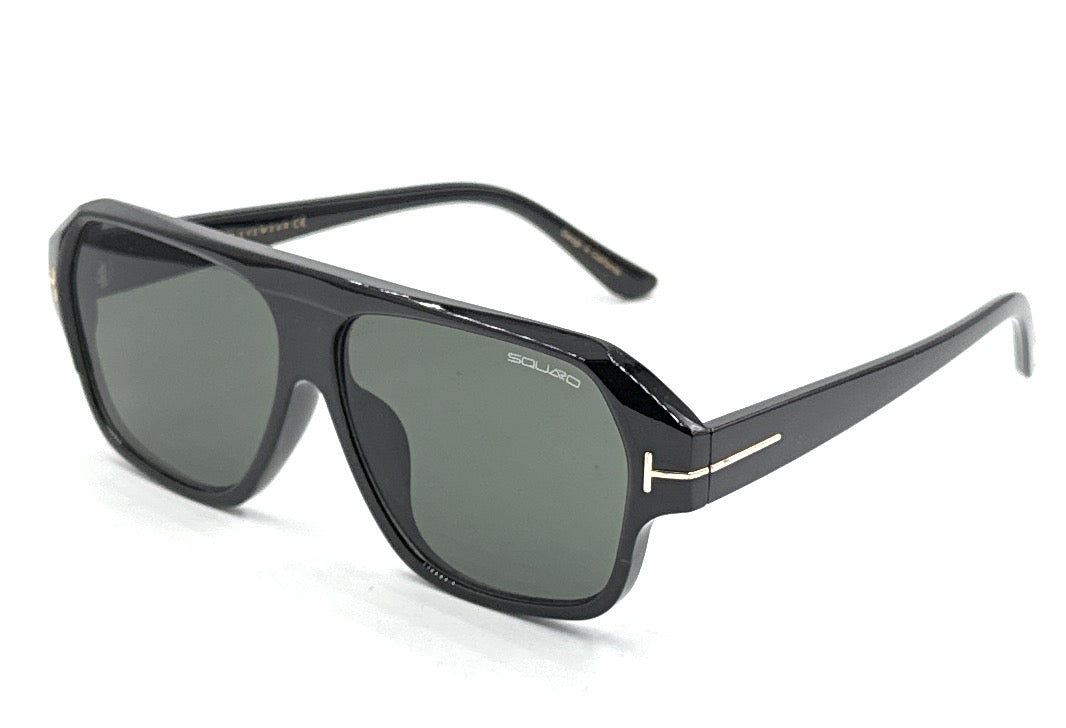 SQUARO Premium Quality Fashion Sunglasses – Black Frame with Gradient Gray Lenses | Classic Square Design SQ20241520