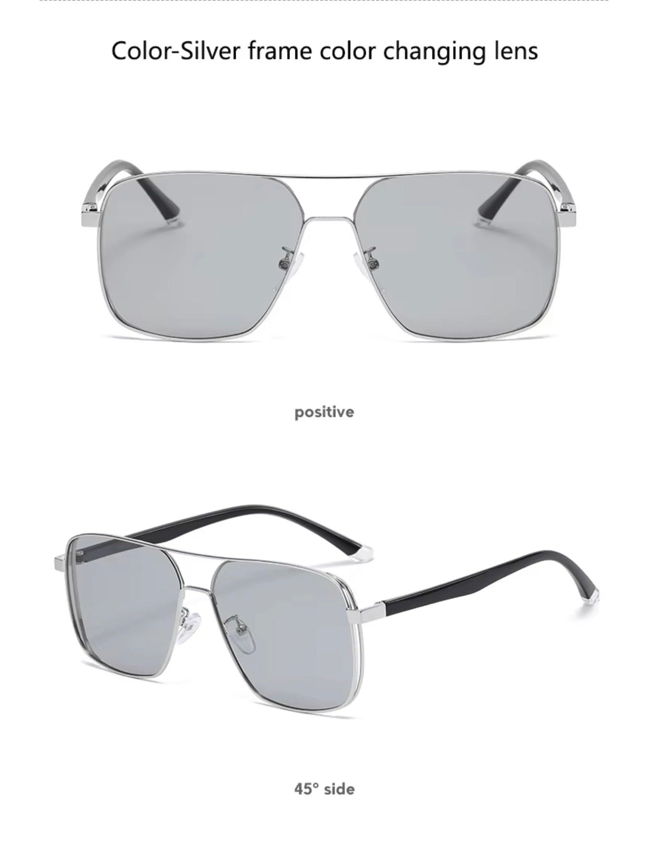 SQUARO Polarized Photochromic Aviator Sunglasses – TR90 + Metal Frame | UV400 Protection High Quality Light weight SQ20261611Square