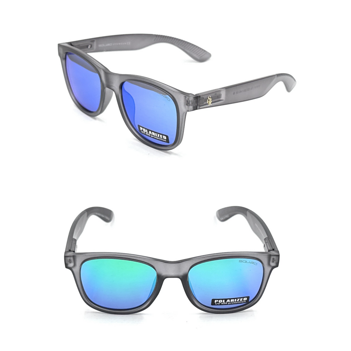 SQUARO Matte Black Polarized Sunglasses – Lightweight Premium quality Frame with Spring Hinges S16101