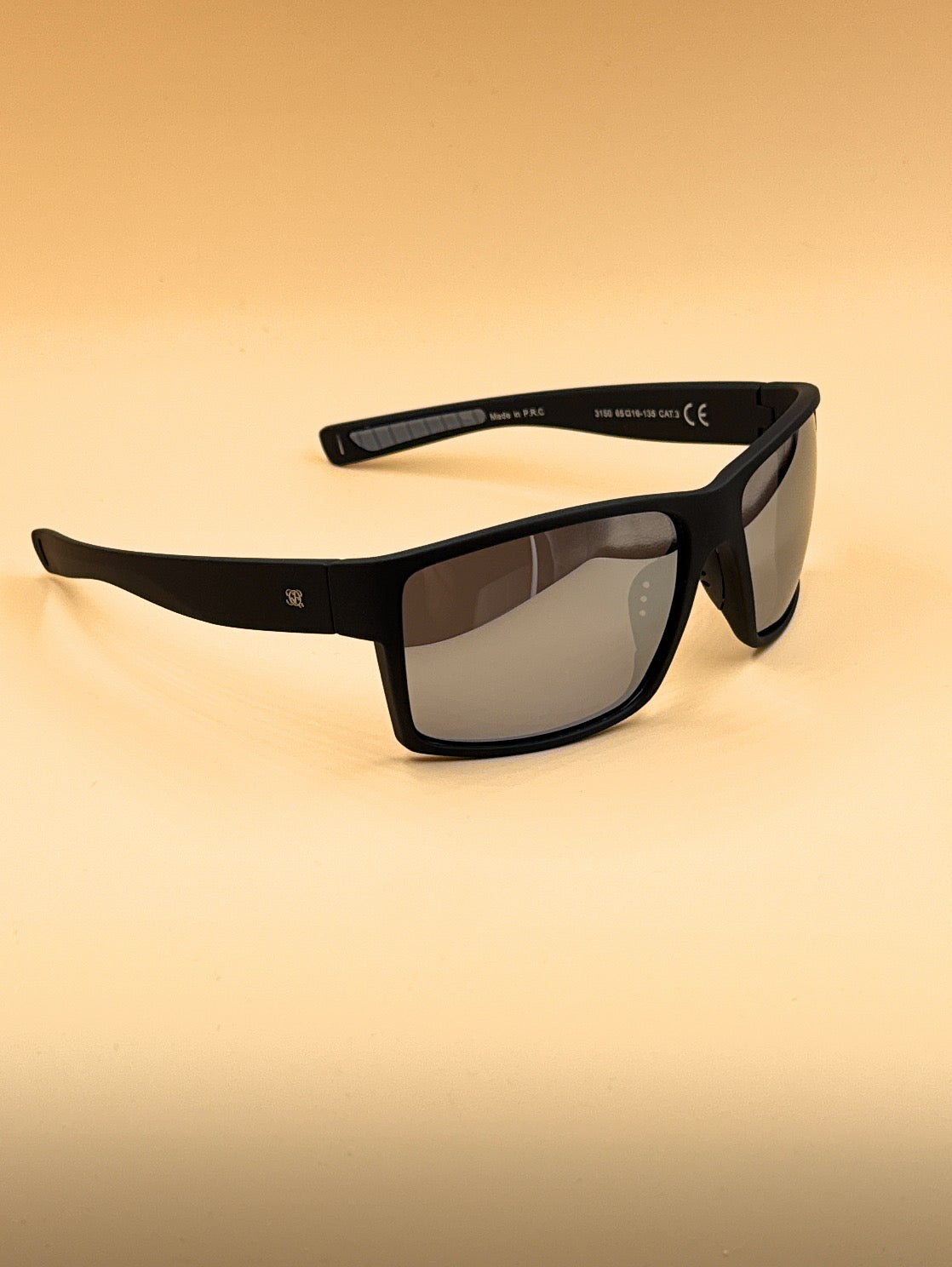 SQUARO 3150 Polarized Sport Sunglasses for Men – Matte Black Frame with Revo Polarized Lenses | UV400 Protection
