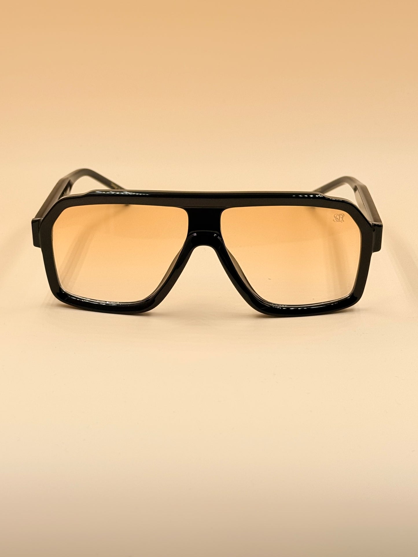 SQUARO Oversized Shield Sunglasses – Yellow Tea Gradient Lens, Square Flat-Top Frame, UV Protection