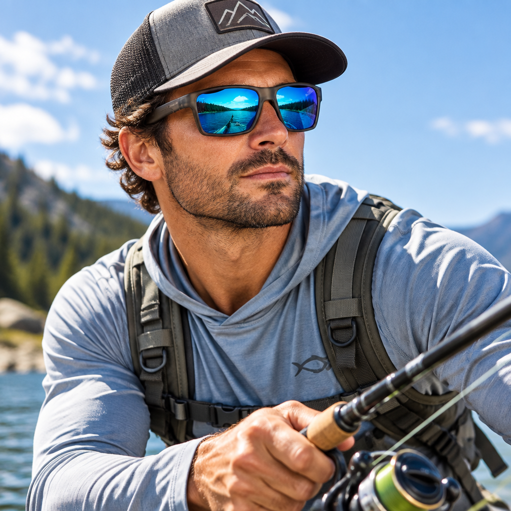 SQUARO Polarized Sunglasses Fishing Driving Hiking Running Rectangular Men Women Unisex UVB-UVA 400        3060 57#16-139(mm)