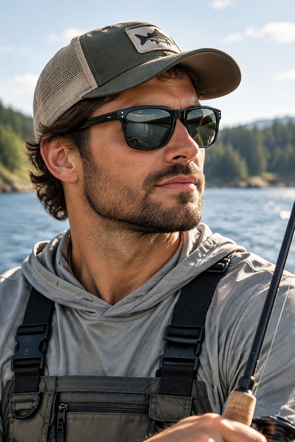 SQUARO TAC Polarized Sunglasses – Black Frame with Premium UV400 Protection SQ20261595 54#19-134