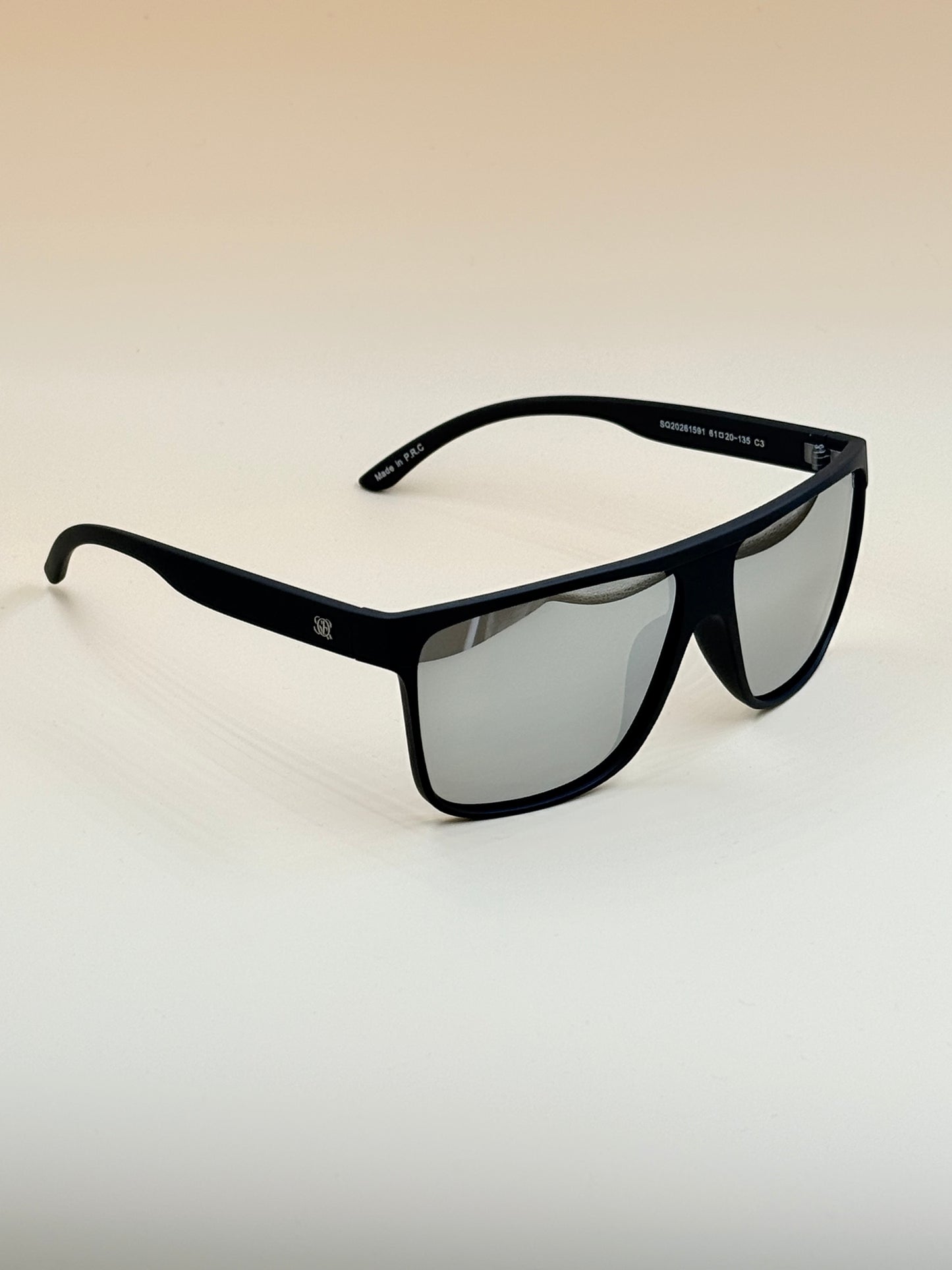 SQUARO TAC Polarized Sunglasses – Matte Black Frame with Soft Touch Rubber Coating | Premium UV400 Protection SQ20261591 61#20-135