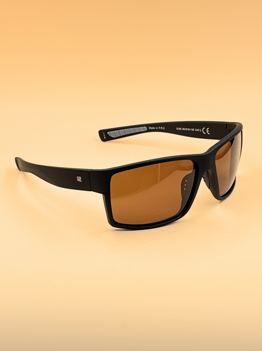 SQUARO 3150 Polarized Sport Sunglasses for Men – Matte Black Frame with Revo Polarized Lenses | UV400 Protection