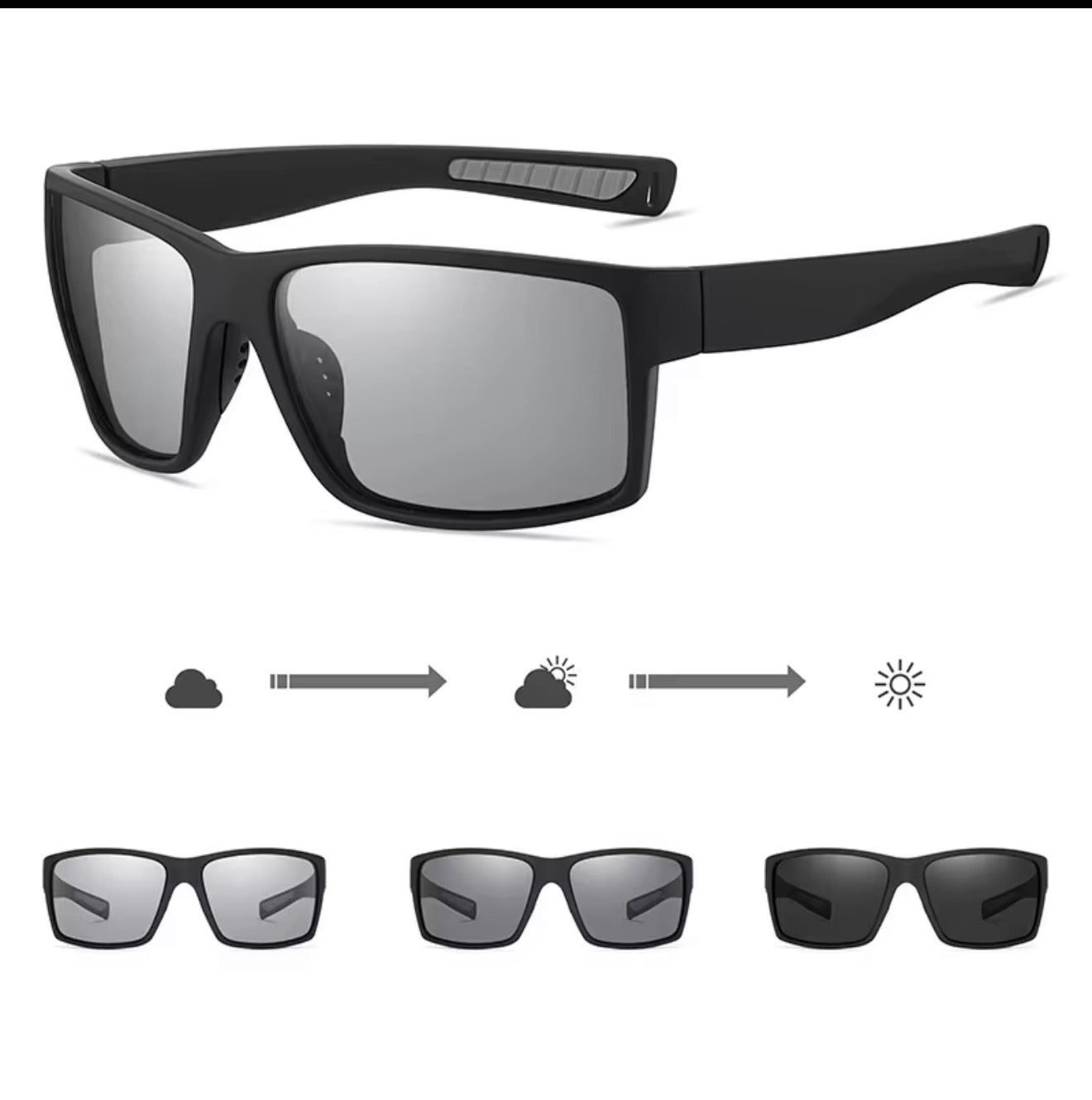 SQUARO 3150 Polarized Sport Sunglasses for Men – Matte Black Frame with Revo Polarized Lenses | UV400 Protection