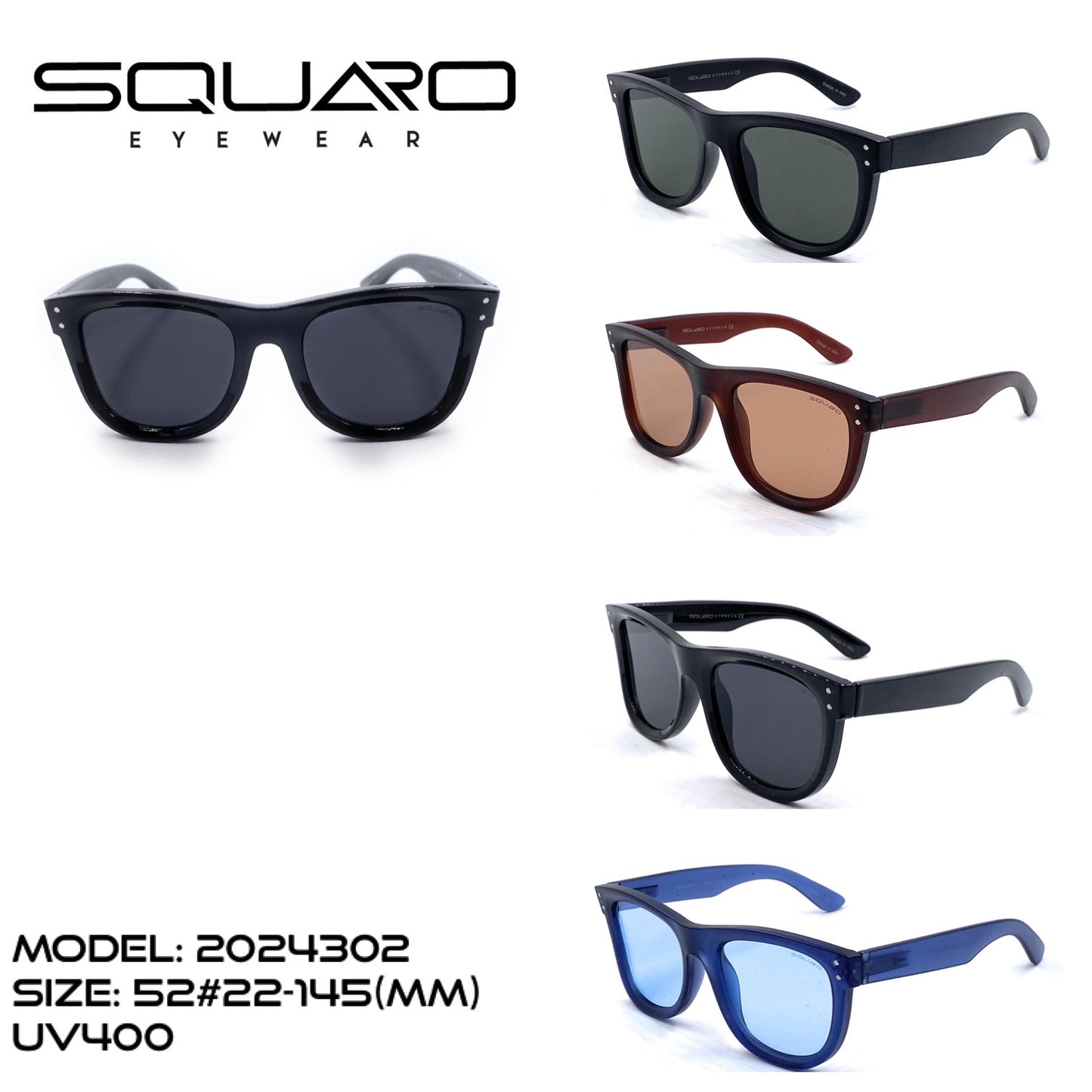 4PACKS SQUARO wayfarer Sunglasses Men Women Driving Fishing Biking Hiking UVA %100 protection 2024302