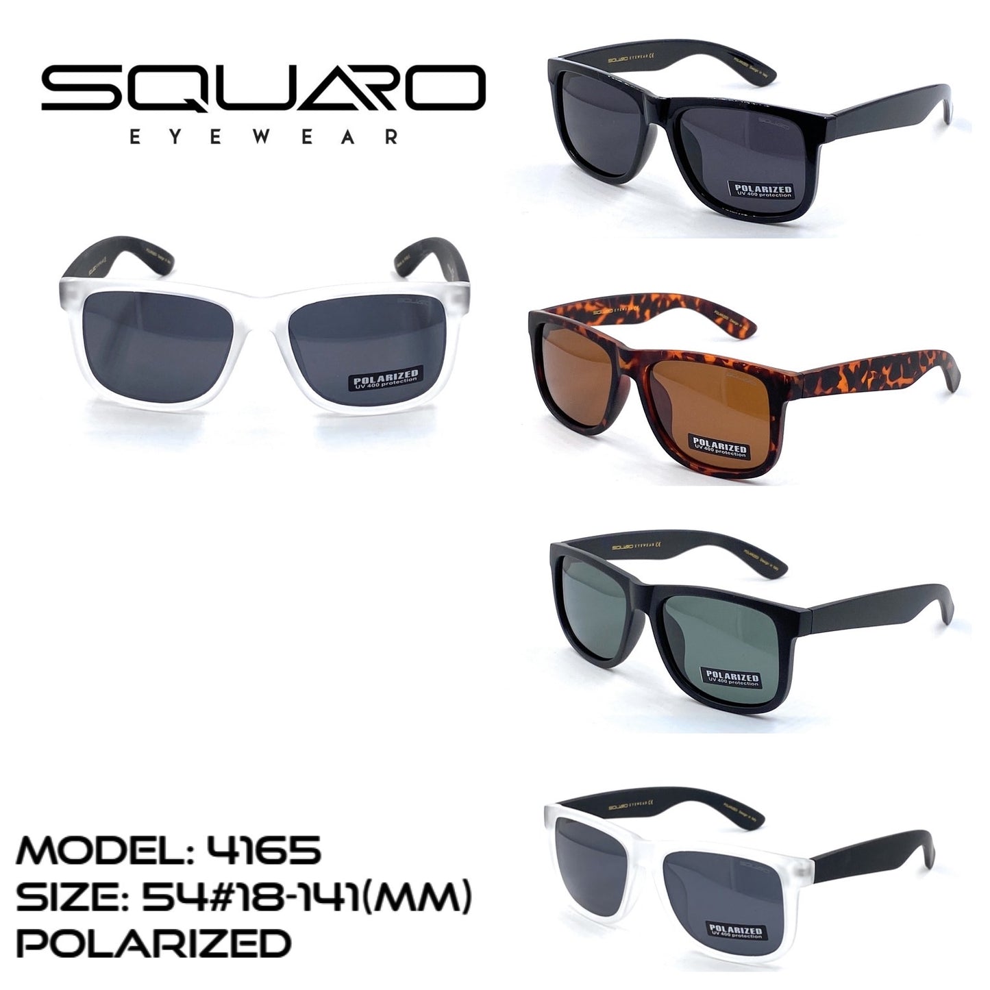 4PACKS SQUARO Polarized Sunglasses Men Women Driving Fishing Biking Hiking UVB-UVA %100 protection SQ4165